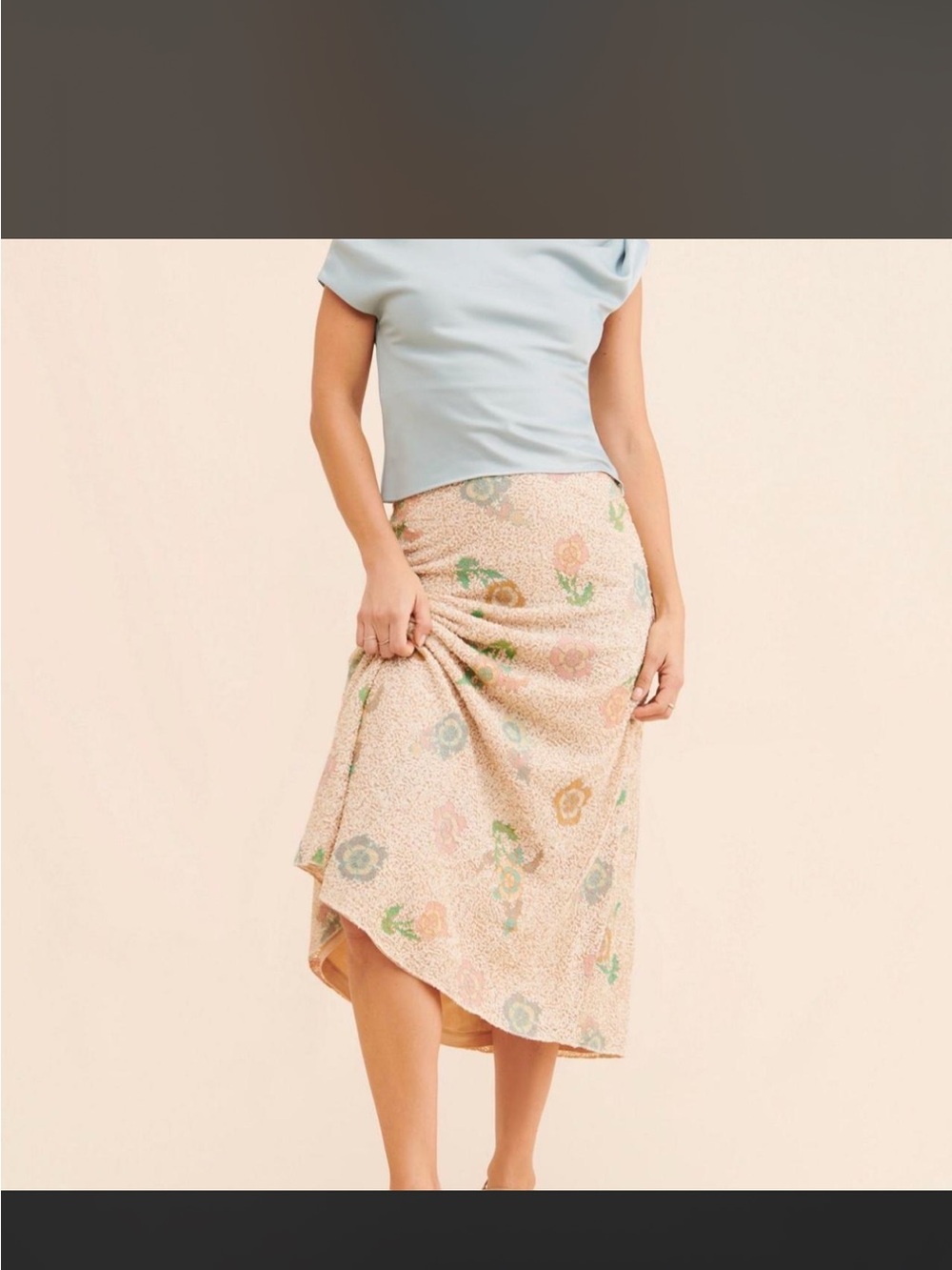 Anthropologie Beaded midi skirt